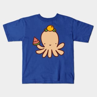 Watermelon Orange Octopus Kids T-Shirt